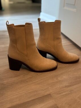 Tan Suede Ankle Boots - Size 7.5